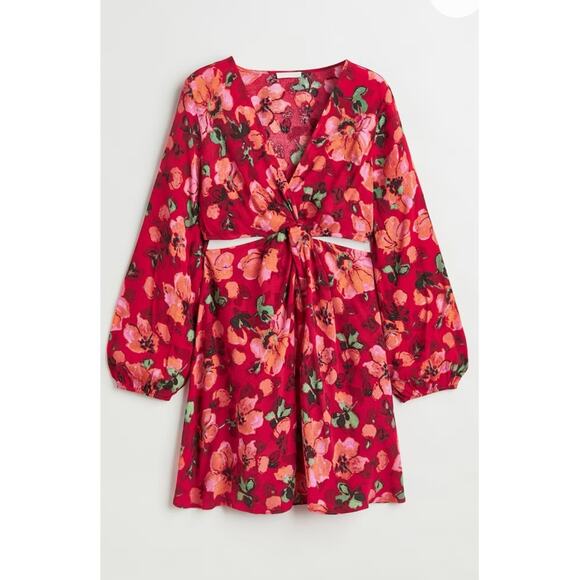 H&M KNOT-DETAIL CUT-OUT DRESS - Picture 3 of 8